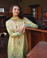 Mushq Solace Ombre Chikankari Lawn Unstitched 3Pc Suit - Quiet Bloom