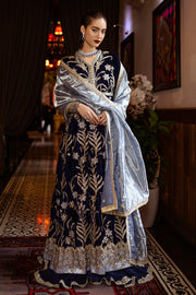 Mushq Deja VU Embroidered Velvet Unstitched 3Pc Suit - Timeless Mirage