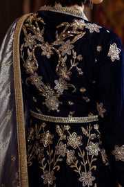 Mushq Deja VU Embroidered Velvet Unstitched 3Pc Suit - Timeless Mirage