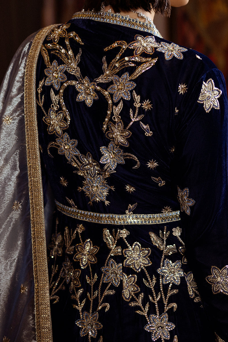 Mushq Deja VU Embroidered Velvet Unstitched 3Pc Suit - Timeless Mirage