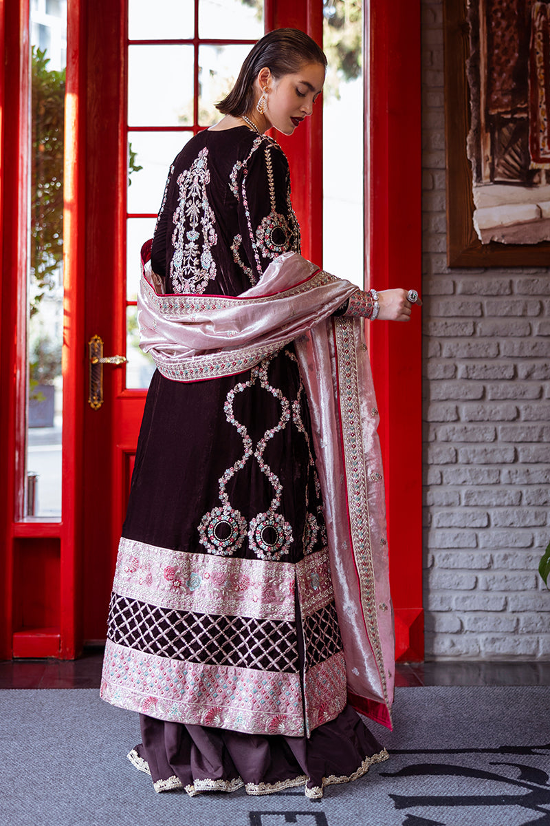 Mushq Deja VU Embroidered Velvet Unstitched 3Pc Suit - Echoing Dreams
