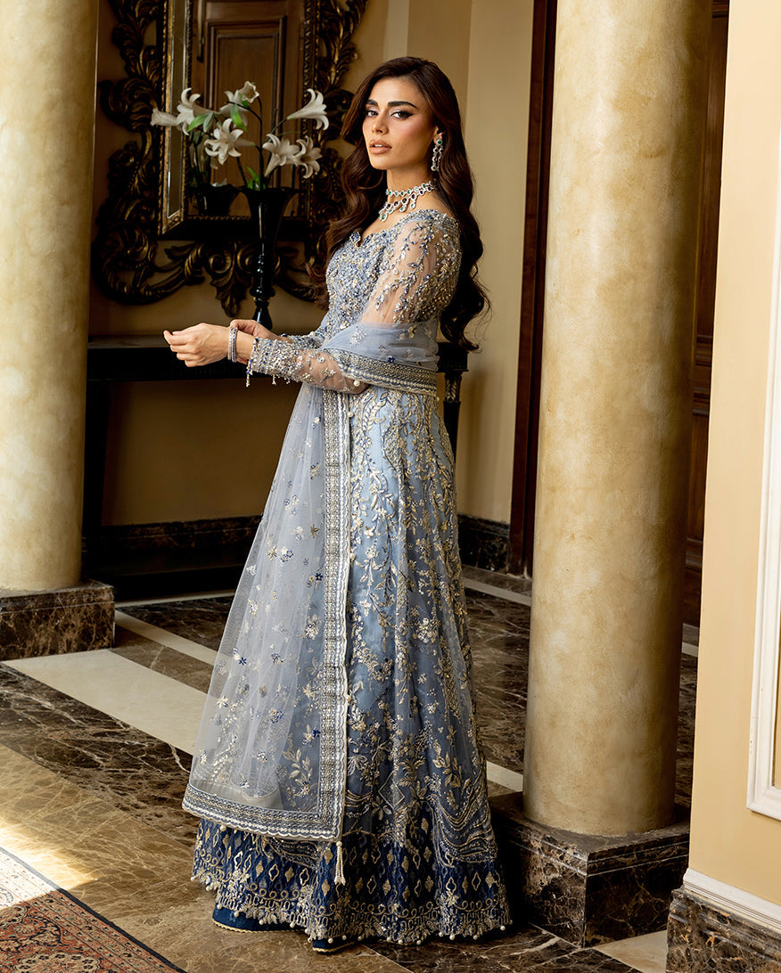 Mushq Darlings Embroidered Net Unstitched 3Pc Suit D-01 Kiara