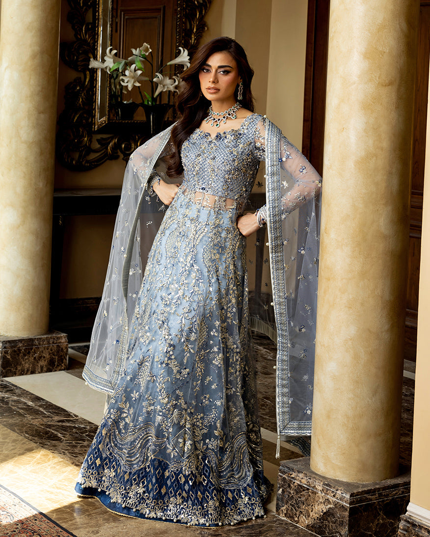 Mushq Darlings Embroidered Net Unstitched 3Pc Suit D-01 Kiara