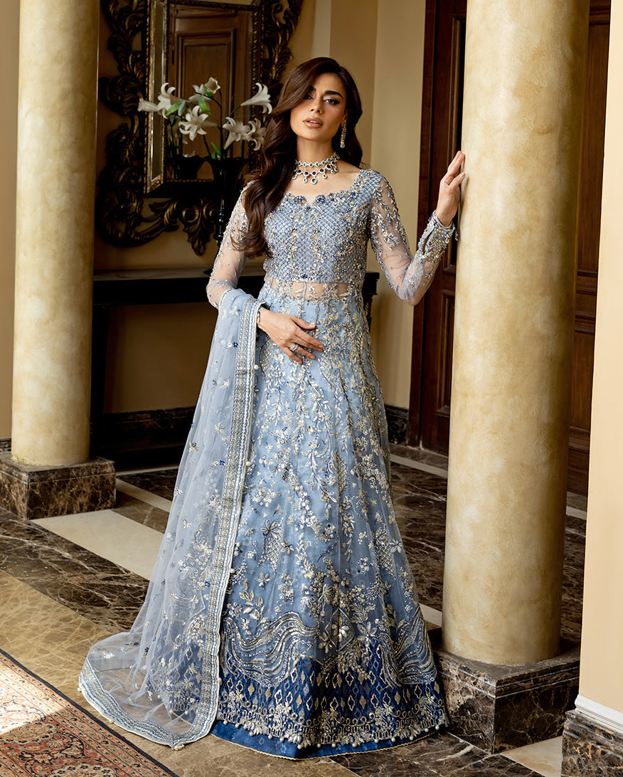 Mushq Darlings Embroidered Net Unstitched 3Pc Suit D-01 Kiara