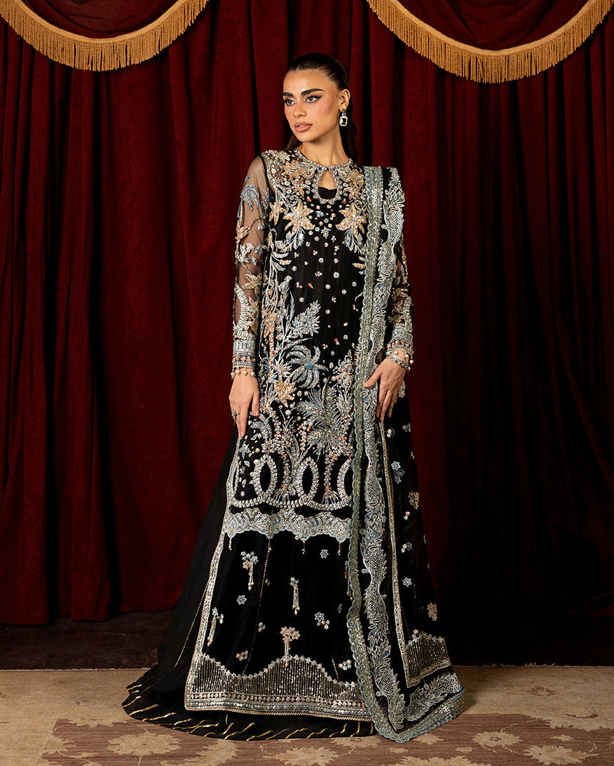 Mushq Darlings Embroidered Net Unstitched 3Pc Suit D-02 Malika