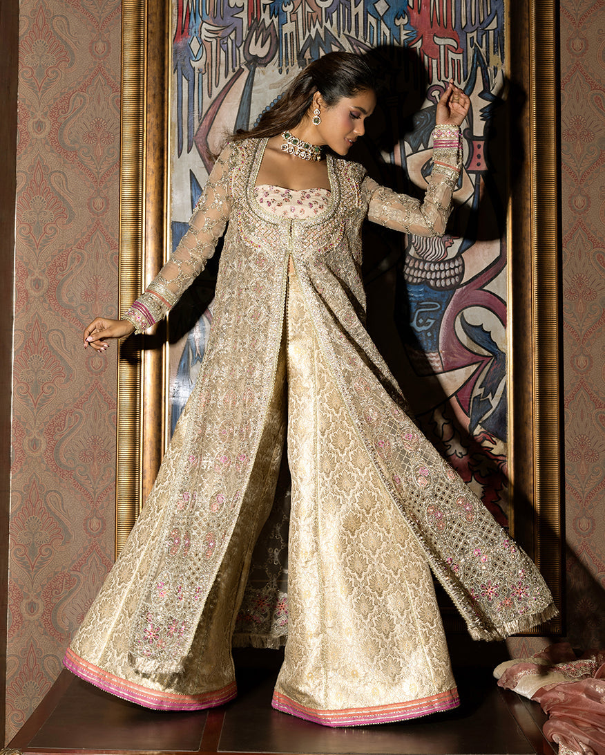 Mushq Darlings Embroidered Organza Unstitched 3Pc Suit D-04 Jhilmil