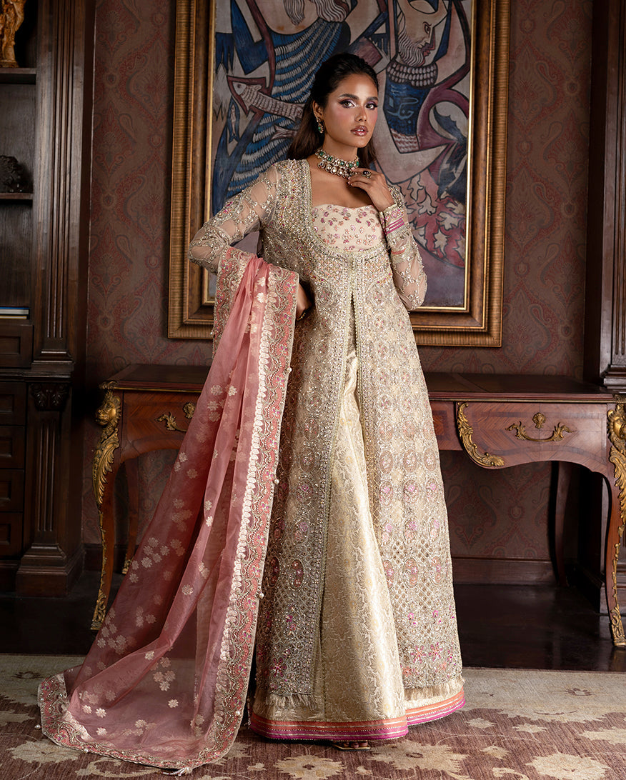 Mushq Darlings Embroidered Organza Unstitched 3Pc Suit D-04 Jhilmil