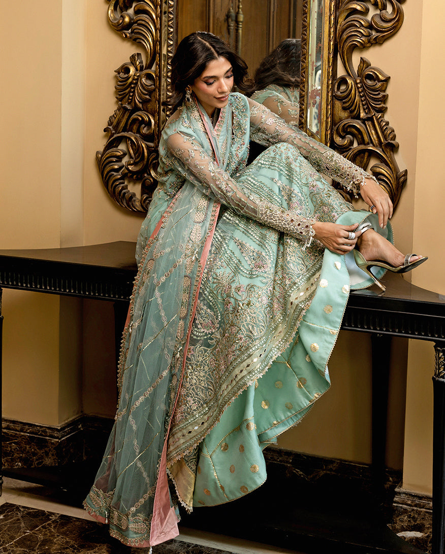 Mushq Darlings Embroidered Net Unstitched 3Pc Suit D-06 Bindu