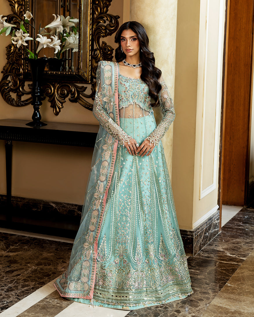 Mushq Darlings Embroidered Net Unstitched 3Pc Suit D-06 Bindu