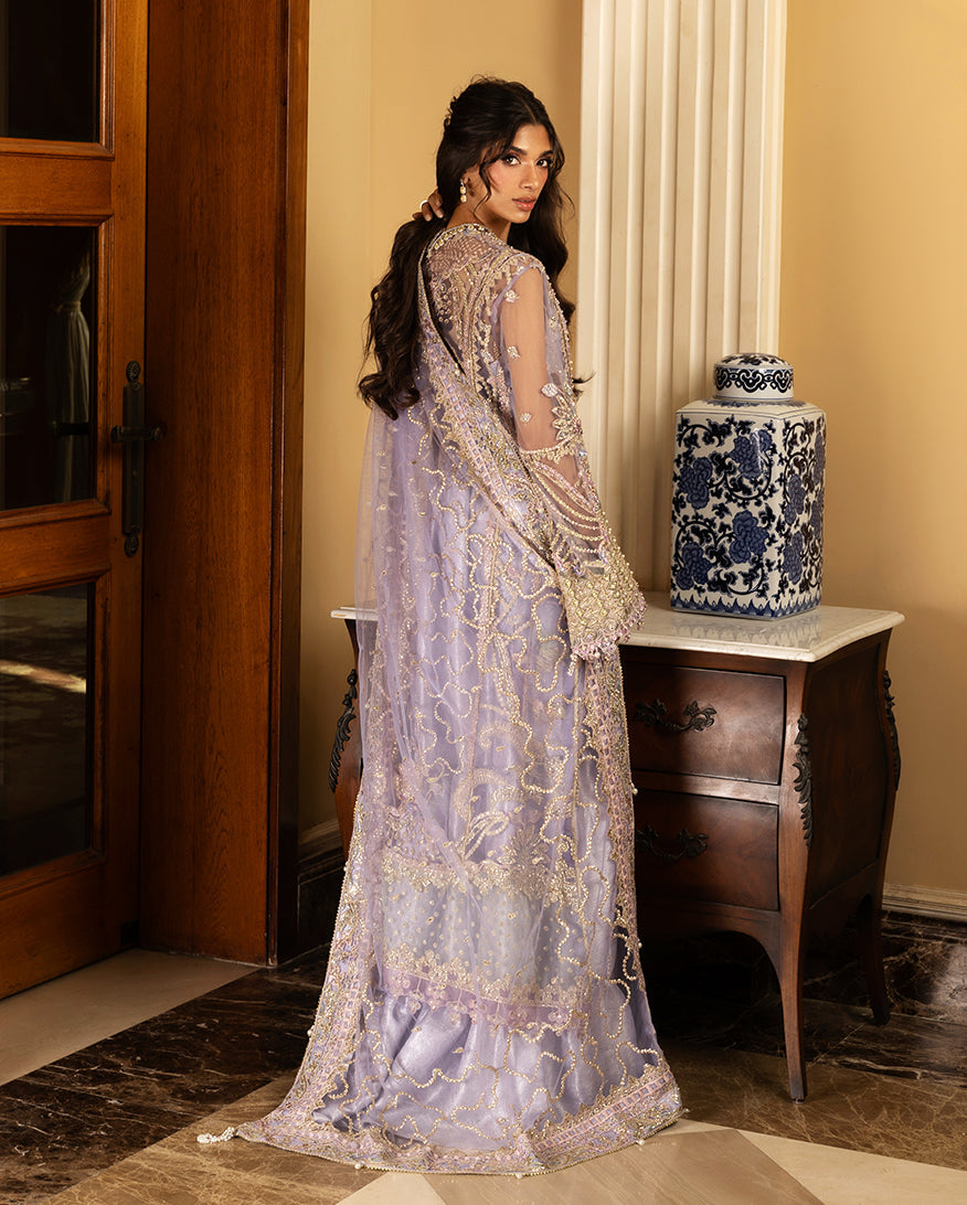 Mushq Darlings Embroidered Net Unstitched 3Pc Suit D-07 Simran