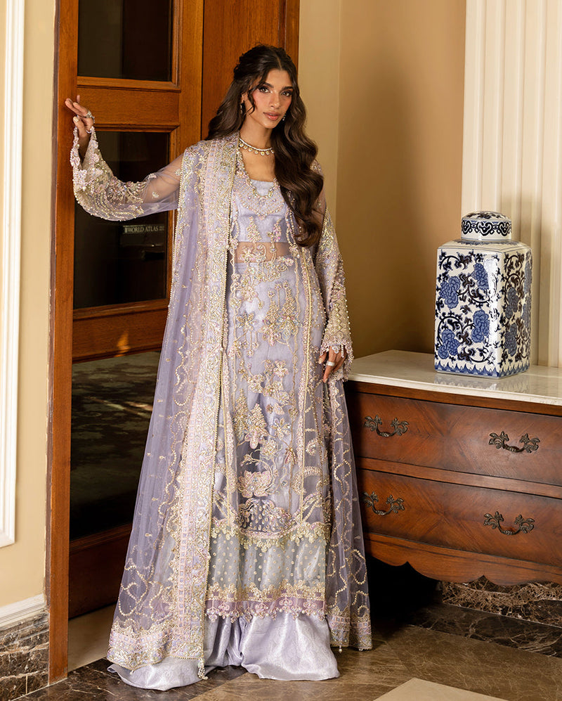Mushq Darlings Embroidered Net Unstitched 3Pc Suit D-07 Simran