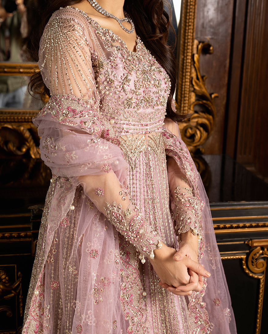 Mushq Darlings Embroidered Net Unstitched 3Pc Suit D-08 Geet