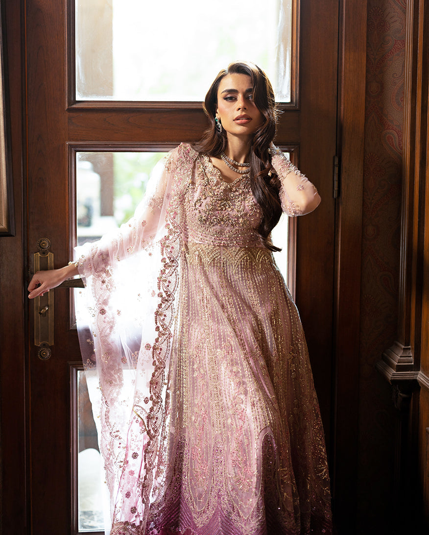 Mushq Darlings Embroidered Net Unstitched 3Pc Suit D-08 Geet
