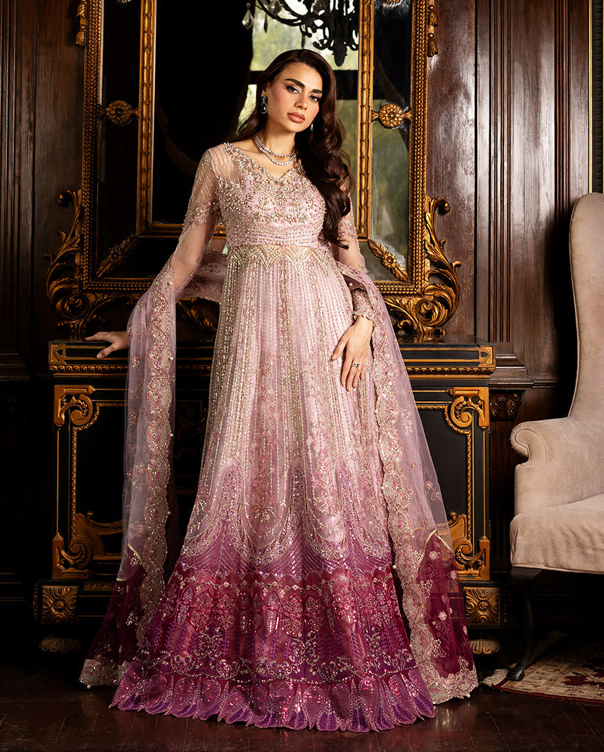 Mushq Darlings Embroidered Net Unstitched 3Pc Suit D-08 Geet
