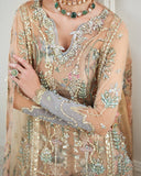 Mushq The Muse Embroidered Net Unstitched 3Pc Suit - Calarissa