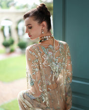 Mushq The Muse Embroidered Net Unstitched 3Pc Suit - Calarissa