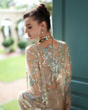 Mushq The Muse Embroidered Net Unstitched 3Pc Suit - Calarissa