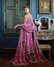 Mushq The Muse Embroidered Net Unstitched 3Pc Suit - Arwen