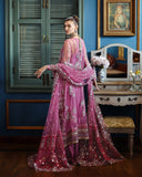 Mushq The Muse Embroidered Net Unstitched 3Pc Suit - Arwen