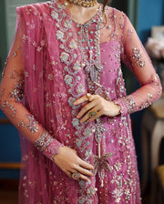 Mushq The Muse Embroidered Net Unstitched 3Pc Suit - Arwen