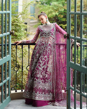Mushq The Muse Embroidered Net Unstitched 3Pc Suit - Nicole