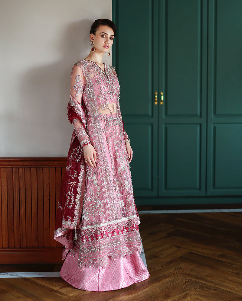 Mushq The Muse Embroidered Net Unstitched 3Pc Suit - Sabine