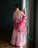 Mushq The Muse Embroidered Net Unstitched 3Pc Suit - Sabine