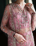 Mushq The Muse Embroidered Net Unstitched 3Pc Suit - Sabine