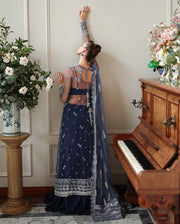 Mushq The Muse Embroidered Organza Unstitched 3Pc Suit - Veronica