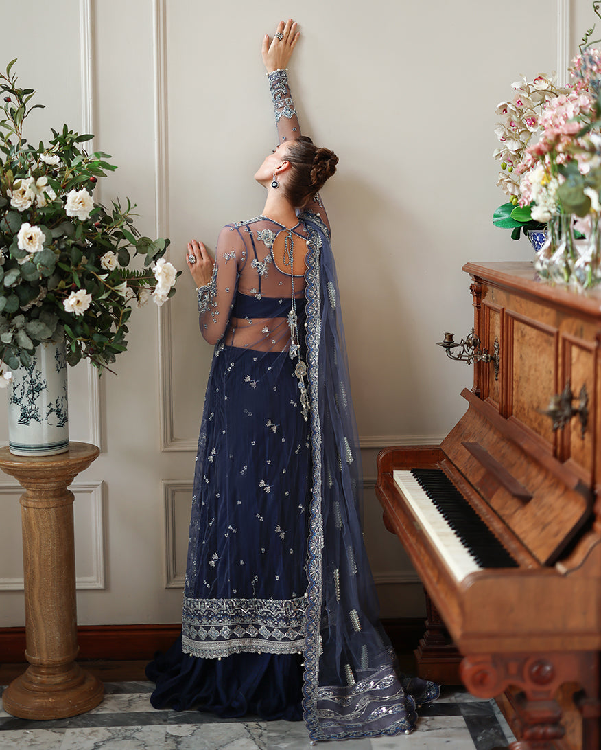 Mushq The Muse Embroidered Organza Unstitched 3Pc Suit - Veronica