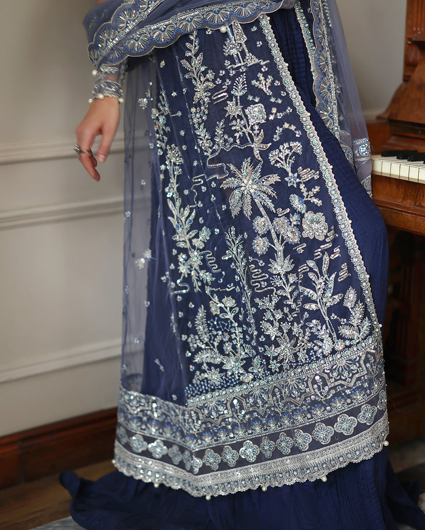 Mushq The Muse Embroidered Organza Unstitched 3Pc Suit - Veronica