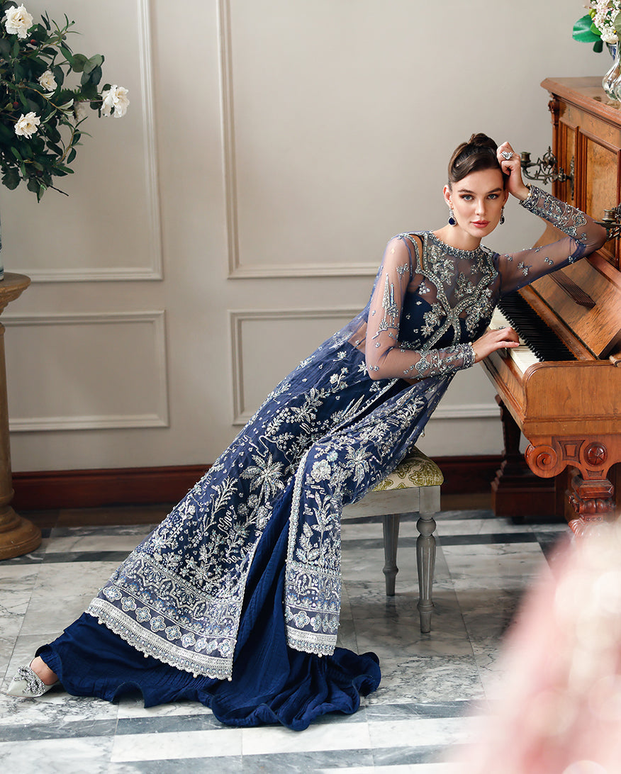 Mushq The Muse Embroidered Organza Unstitched 3Pc Suit - Veronica