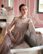 Mushq The Muse Embroidered Net Unstitched 3Pc Suit - Dianna