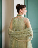 Mushq The Muse Embroidered Net Unstitched 3Pc Suit - Lenora