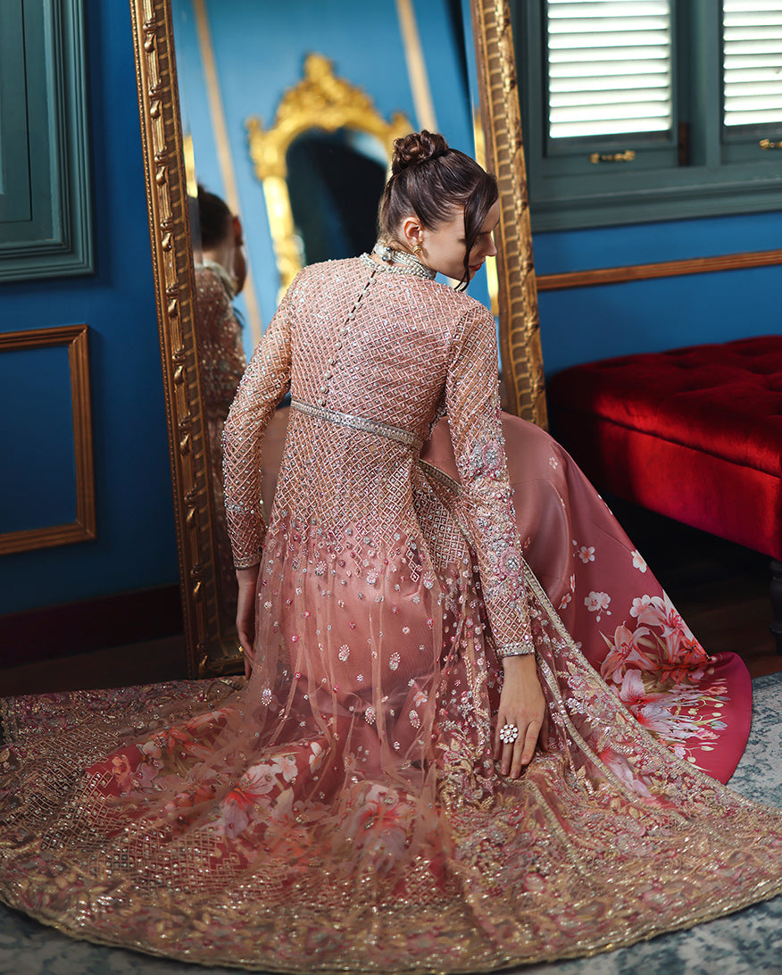 Mushq The Muse Embroidered Net Unstitched 3Pc Suit - Shayna