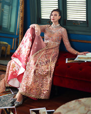 Mushq The Muse Embroidered Net Unstitched 3Pc Suit - Shayna