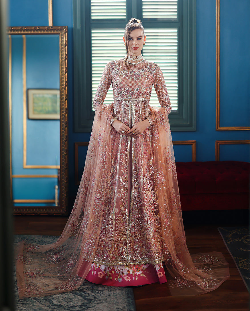 Mushq The Muse Embroidered Net Unstitched 3Pc Suit - Shayna