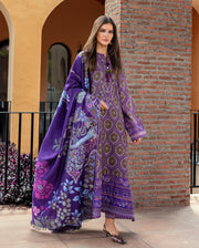 MUSHQ Broadway Embroidered Karandi Unstitched 3Pc Suit - Luce Toscana