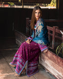 MUSHQ Broadway Embroidered Viscose Unstitched 3Pc Suit - Florence Whisper