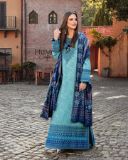 MUSHQ Broadway Embroidered Viscose Unstitched 3Pc Suit - Chianti Glow