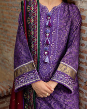 MUSHQ Broadway Embroidered Viscose Unstitched 3Pc Suit - Bella Terra