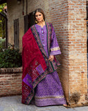 MUSHQ Broadway Embroidered Viscose Unstitched 3Pc Suit - Bella Terra