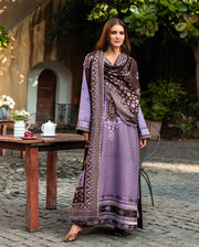 MUSHQ Broadway Embroidered Karandi Unstitched 3Pc Suit - Villa Bramasole
