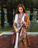 MUSHQ Broadway Embroidered Karandi Unstitched 3Pc Suit - Tuscan Dawn