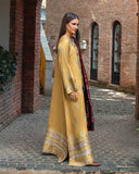 MUSHQ Broadway Embroidered Herringbone Unstitched 3Pc Suit - Sunlit Siena