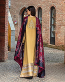 MUSHQ Broadway Embroidered Herringbone Unstitched 3Pc Suit - Sunlit Siena