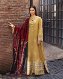 MUSHQ Broadway Embroidered Herringbone Unstitched 3Pc Suit - Sunlit Siena