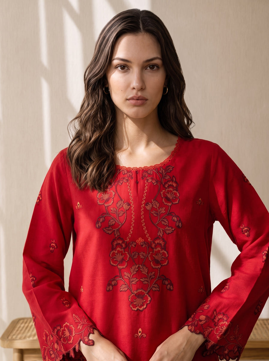 Viana by Sanam Saeed Embroidered Karandi Unstitched 3Pc Suit - MUSE