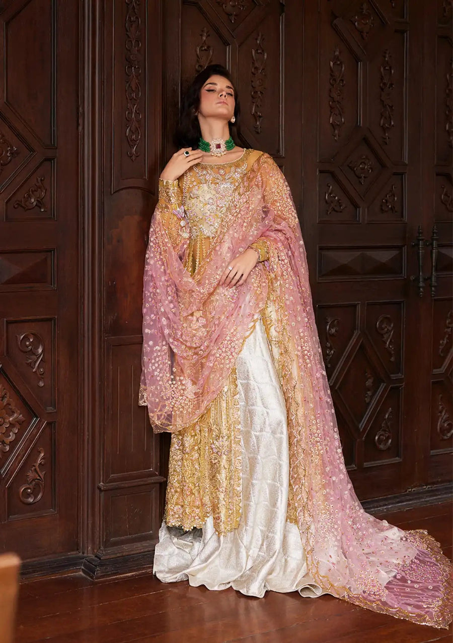 Mushq Stardust Embroidered Net Unstitched 3Pc Suit MN23-08 Sprinkle