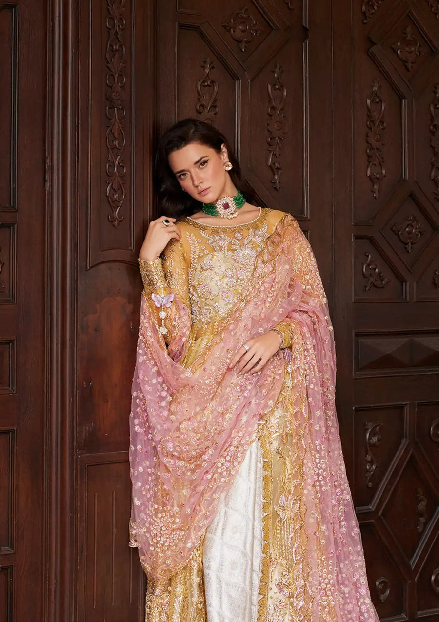 Mushq Stardust Embroidered Net Unstitched 3Pc Suit MN23-08 Sprinkle